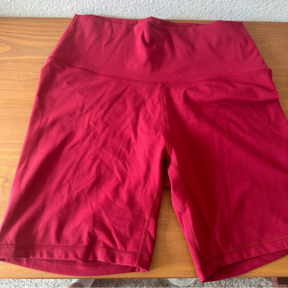 🖤❣️Amazon Activewear High Waist Spandex Shorts Bike Shorts 6" Inseam Rose Red XL